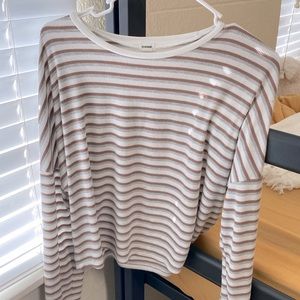 Garage Brown and gray striped long sleeves